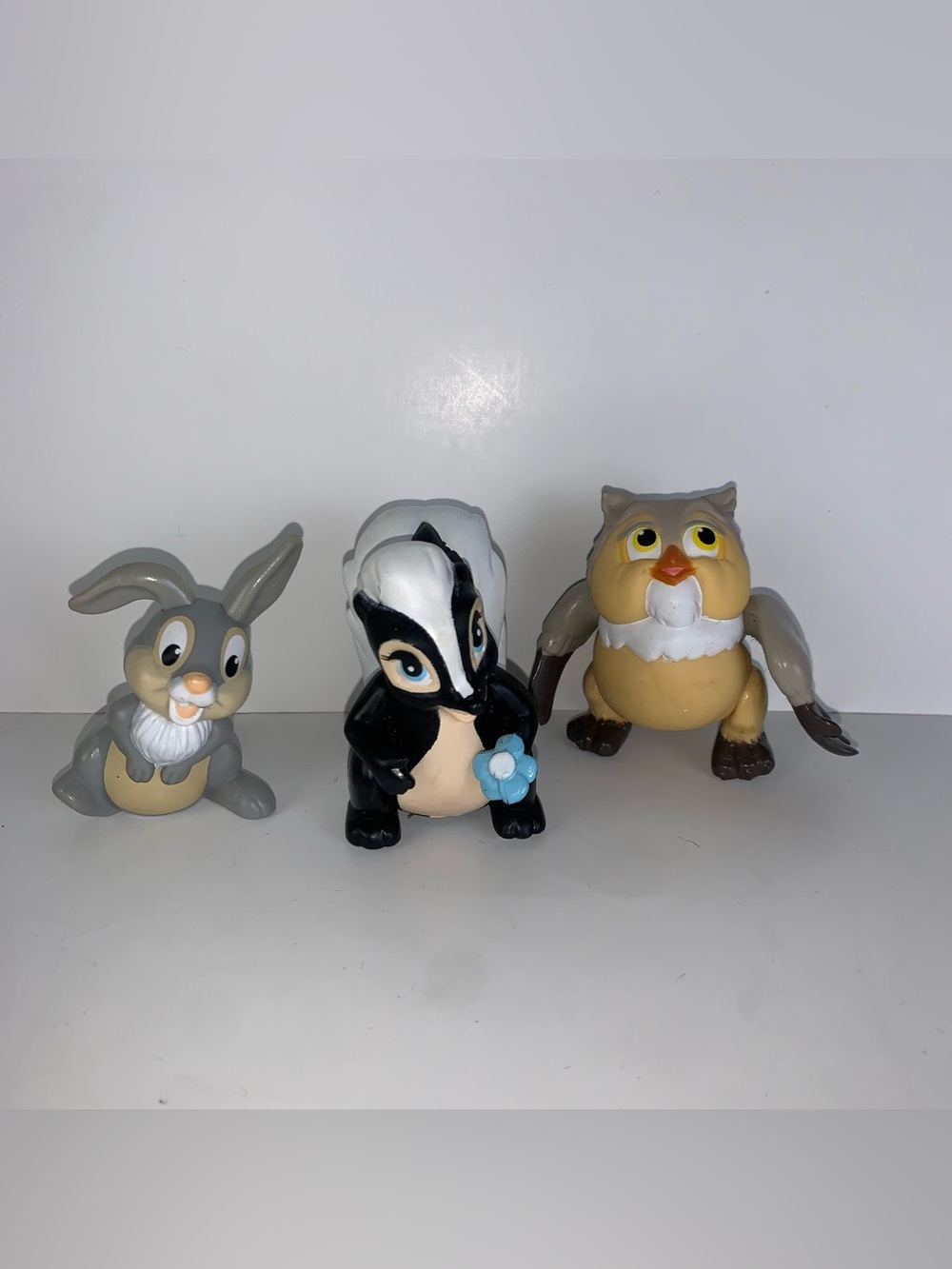 Mc Donald's Happy meal Disney toys Owl, Skunk, Thumper 2.5"